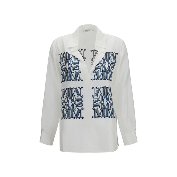 Max Mara 100% Silk shirt in white