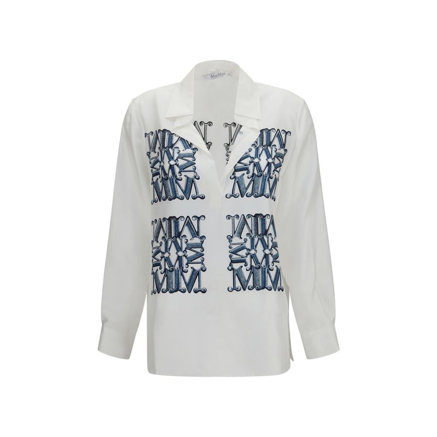 Max Mara 100% Silk shirt in white