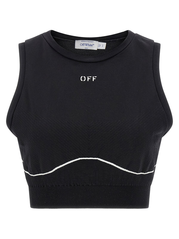 Off-White 100% Polyamide tank top in black