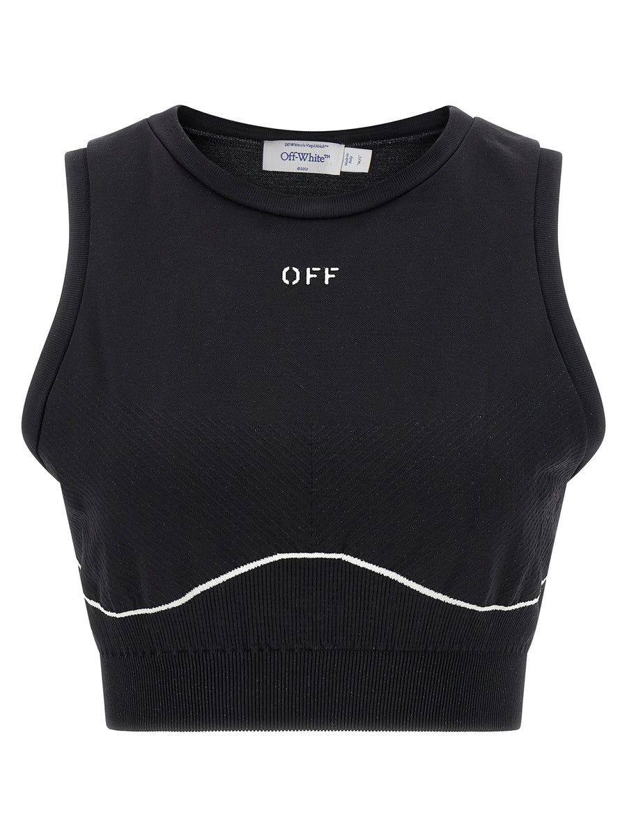 Off-White 100% Polyamide tank top in black