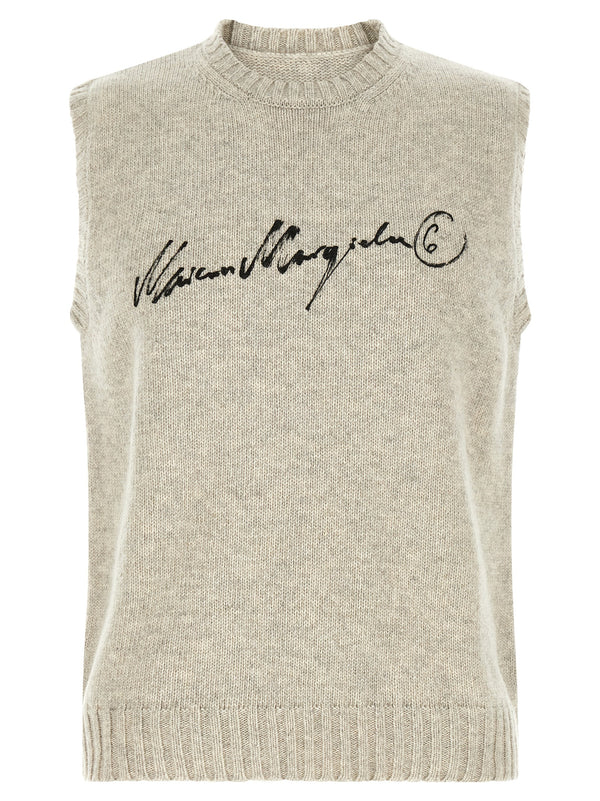 MM6 Maison Margiela 80% wool tank top in gray