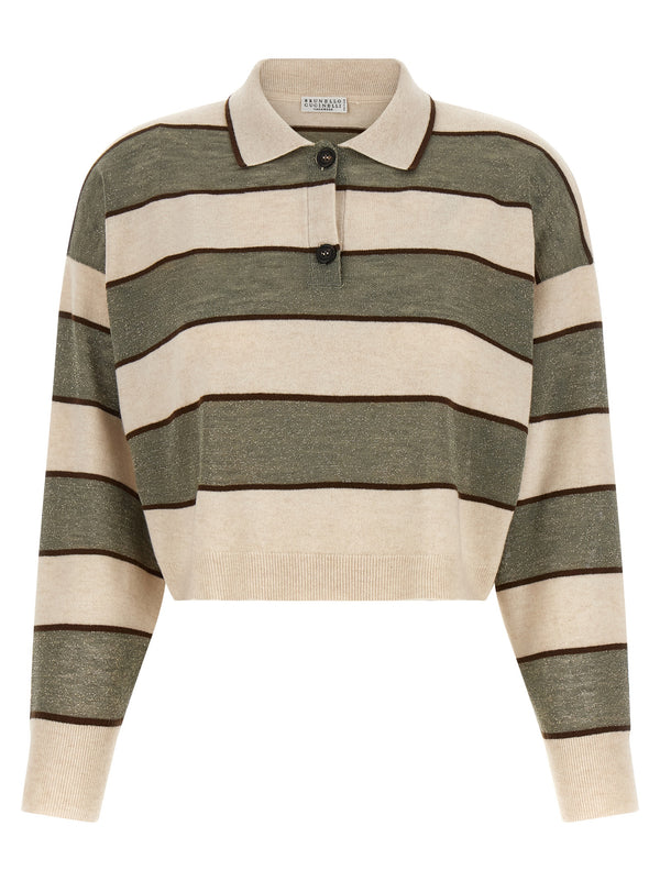 Brunello Cucinelli 60% Virgin Wool polo shirt in multicolor