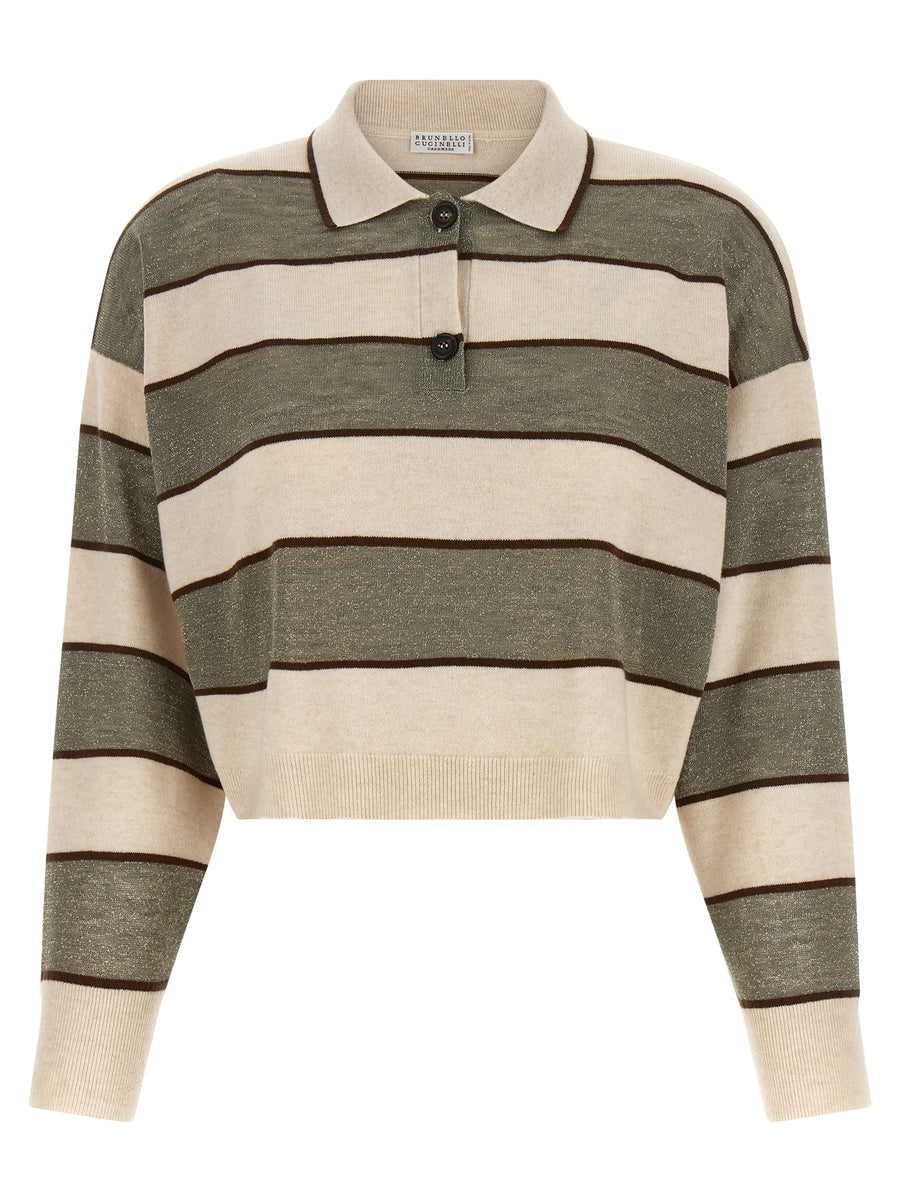 Brunello Cucinelli 60% Virgin Wool polo shirt in multicolor