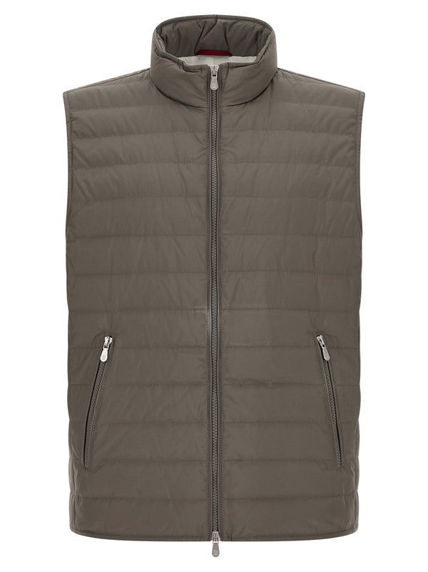 Brunello Cucinelli Technical microfiber vest in gray