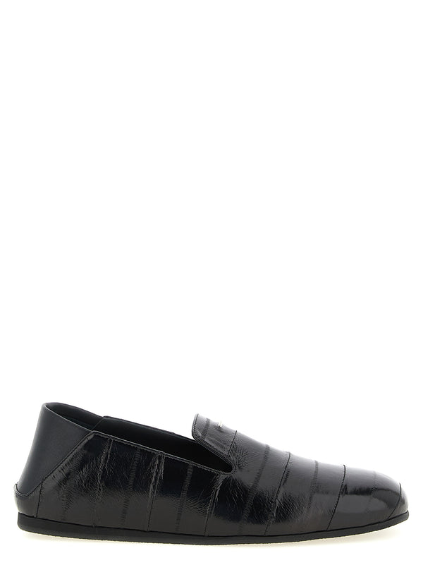 Giuseppe Zanotti Black eel leather with smooth leather folding heel loafer in black