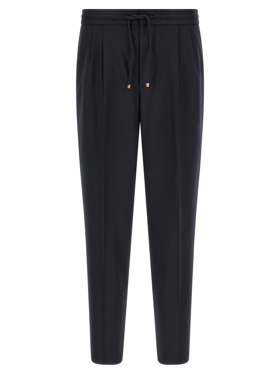 Brunello Cucinelli Pure virgin wool flannel trousers in navy