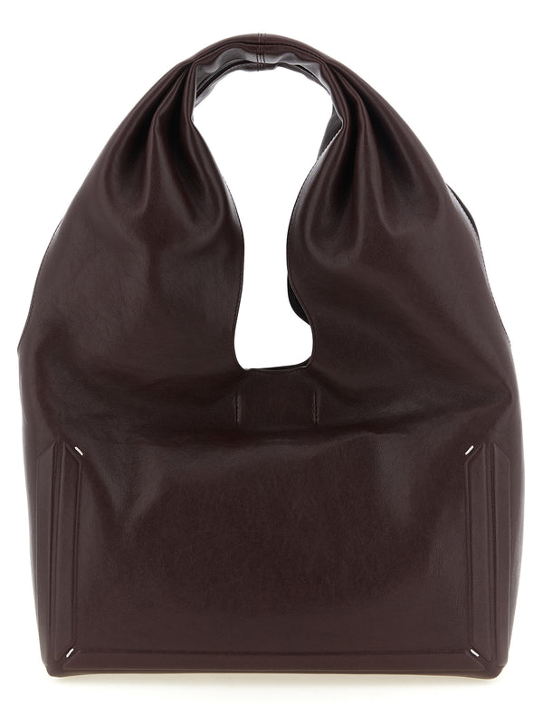 Maison Margiela Lambskin shoulder bag in bordeaux