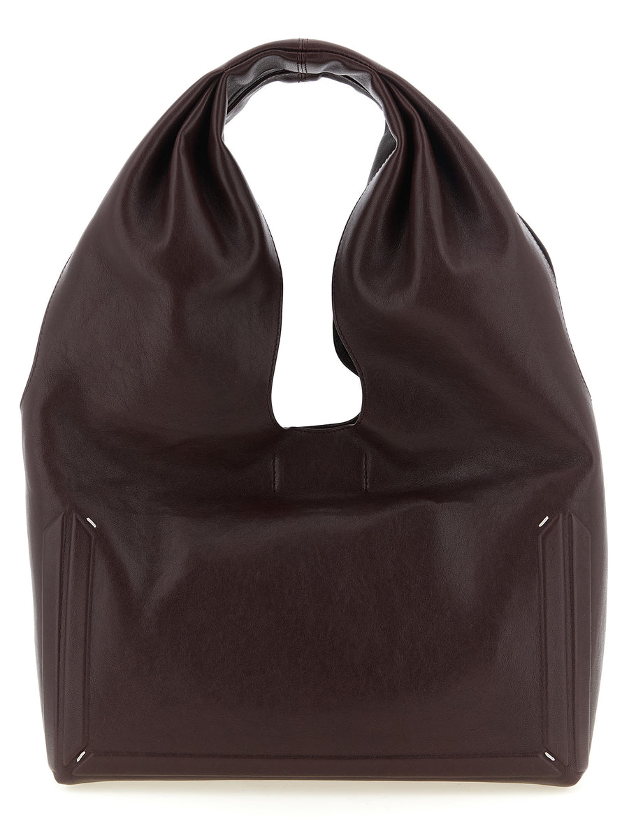 Maison Margiela Lambskin shoulder bag in bordeaux