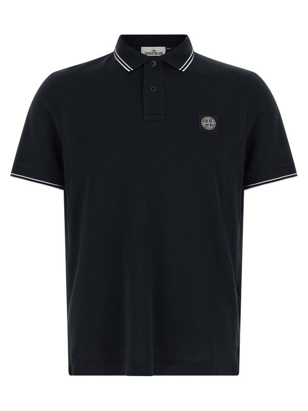 Stone Island 95% Cotton polo in black