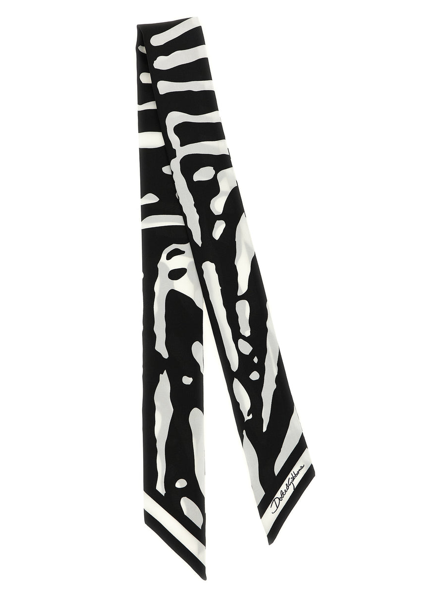 Dolce & Gabbana 100% silk scarf in black