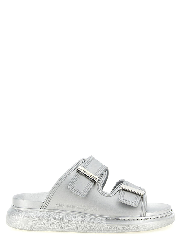 Alexander McQueen 100% Rubber slide sandal in silver