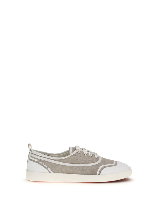 Canvas Sneakers Beige Upper: Cotton Trainers