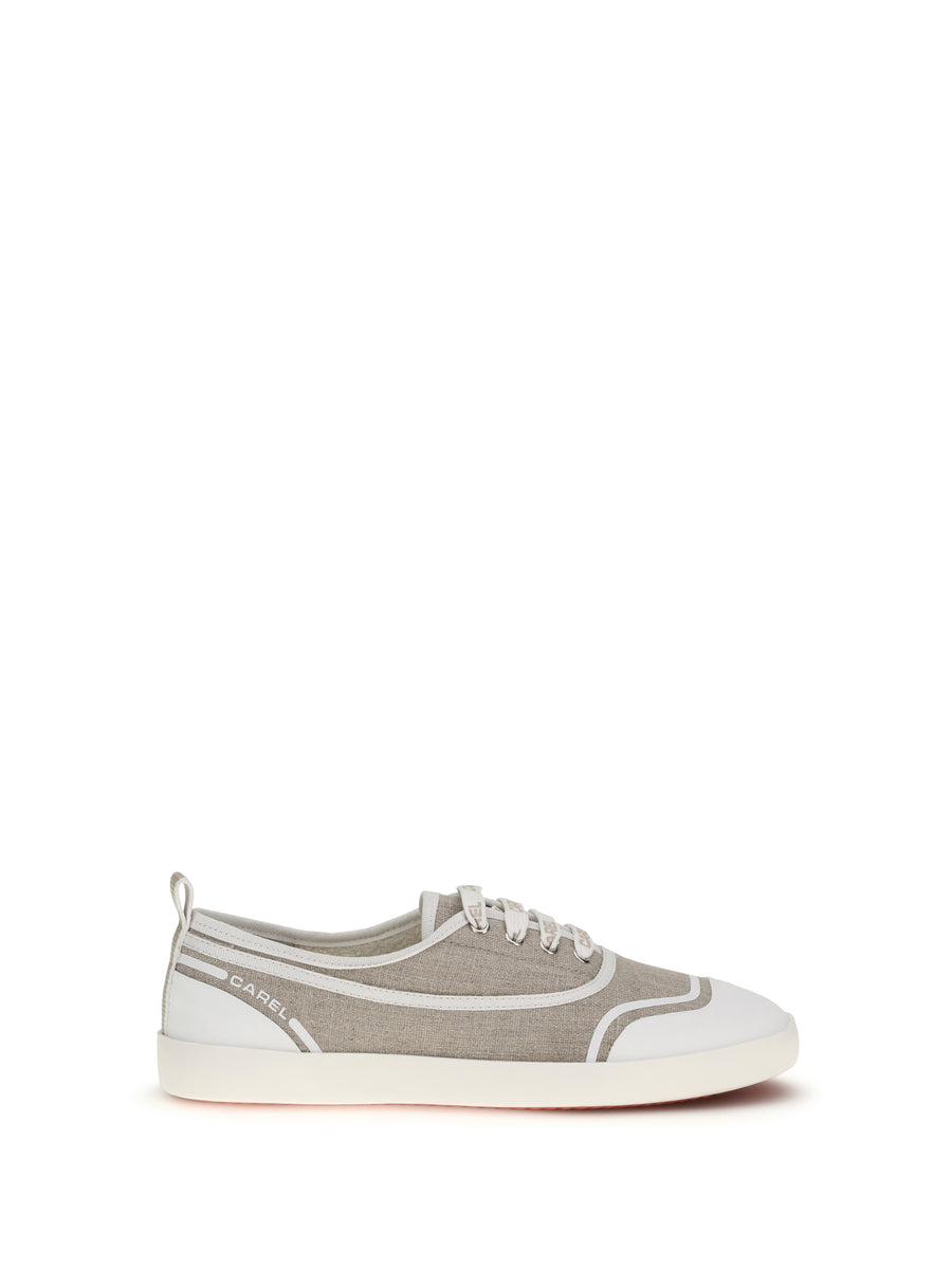 Canvas Sneakers Beige Upper: Cotton Trainers
