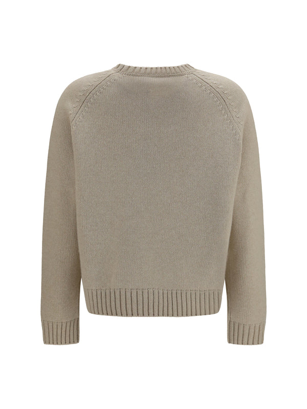 Cashmere Crewneck Sweater Parksville Natural Melange (capra Hircus)