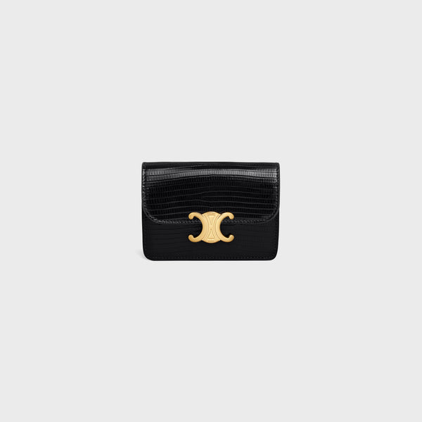 Celine Leather card case in black