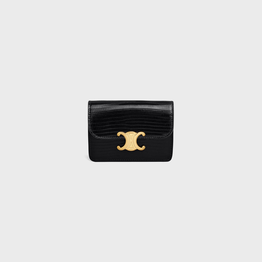 Celine Leather card case in black