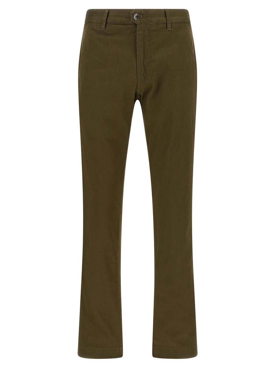 Incotex Cotton Canvas Trousers — Green