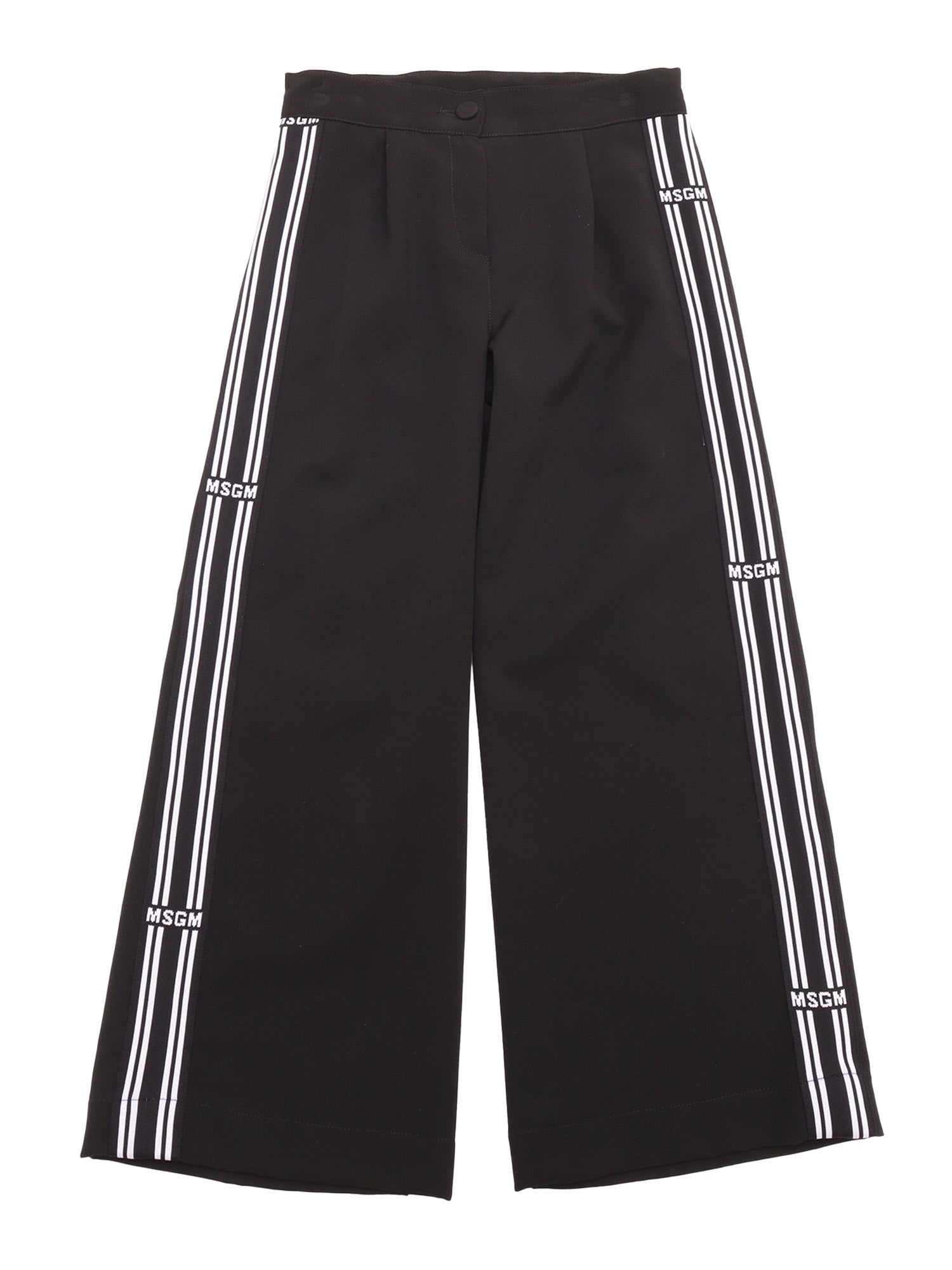 Fabric Tecnical Pants Girl Nero-Black Polyester Viscose Spandex