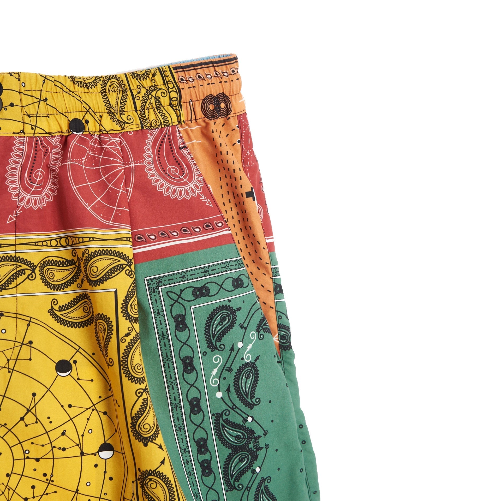 All Over Bandana Shorts Yellow Polyamide