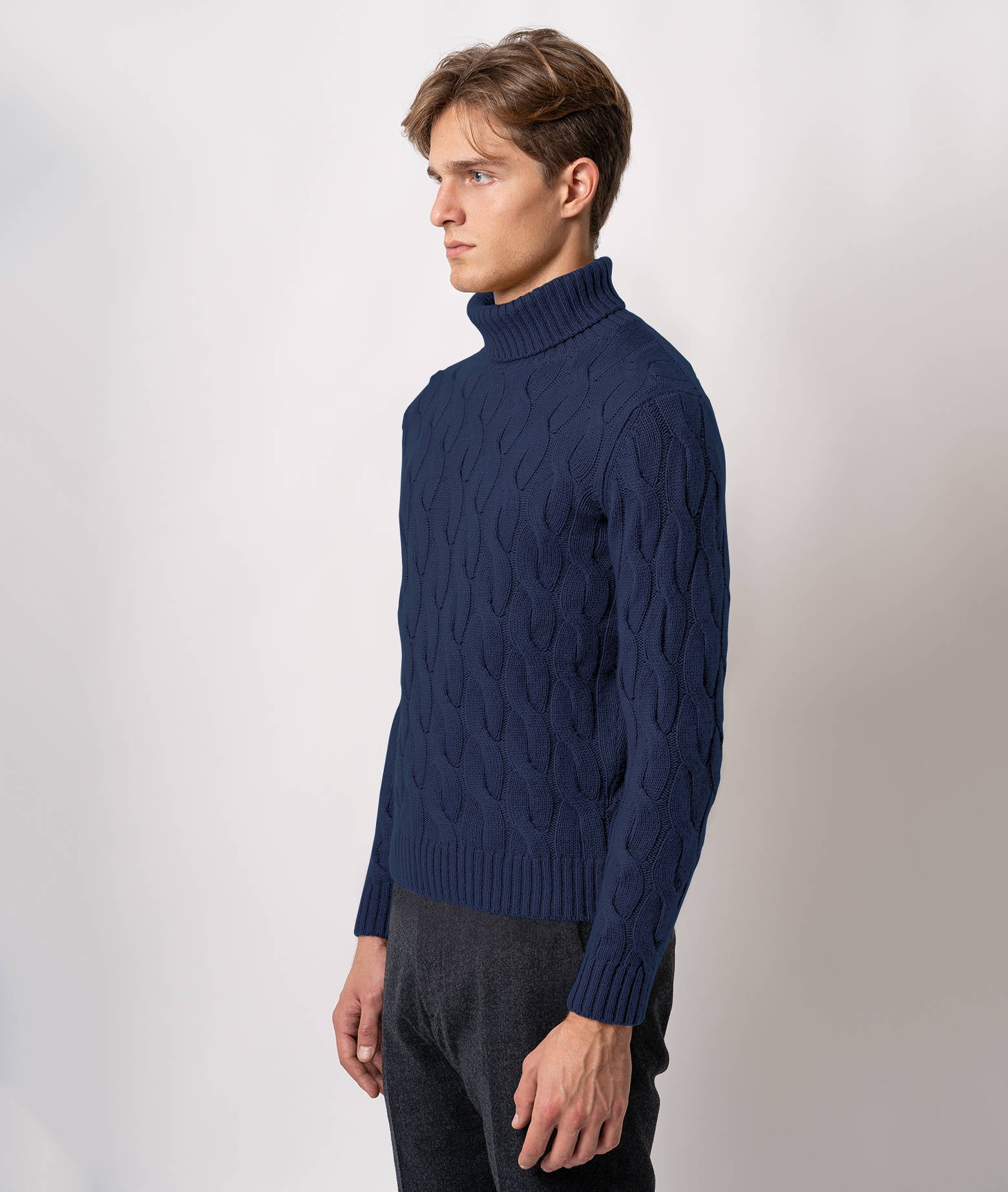 Turtleneck Cashmere Sweater Lapponia Blue Maglieria Dis/lav Pesante