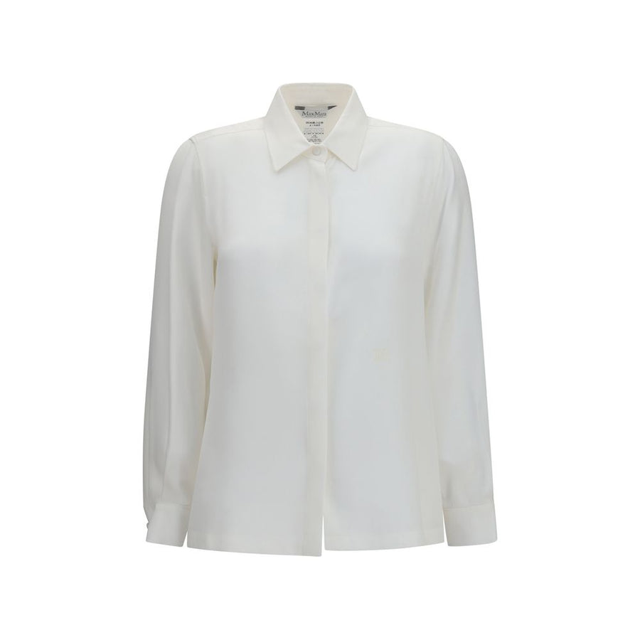 Max Mara 100% Silk shirt in white