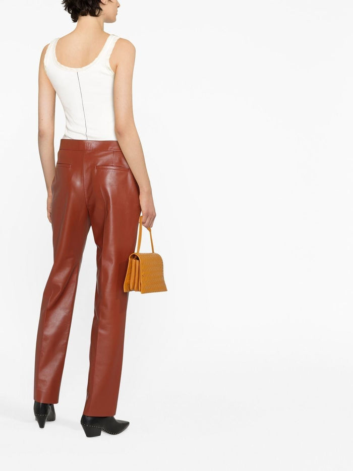 Chloè Trousers Brown Outer: Lamb Skin Lining: Silk
