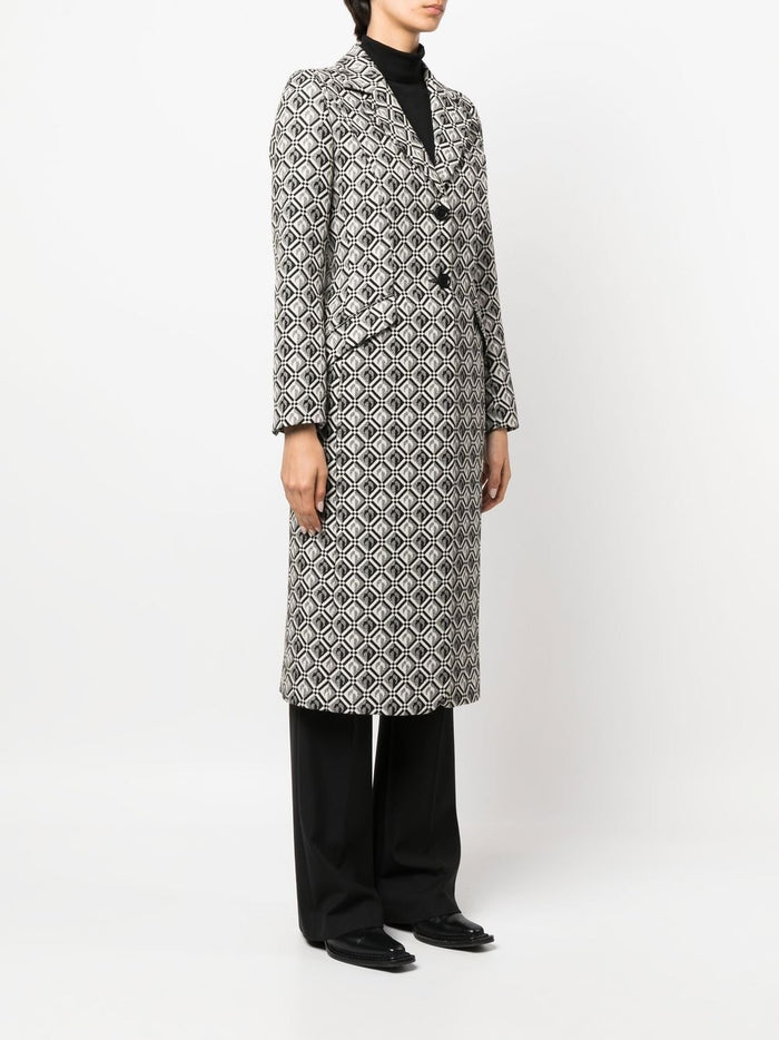MARINE SERRE Coats Black Virgin Wool