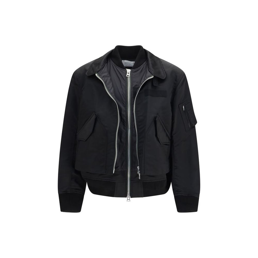 Sacai 55% Cotton jacket in black