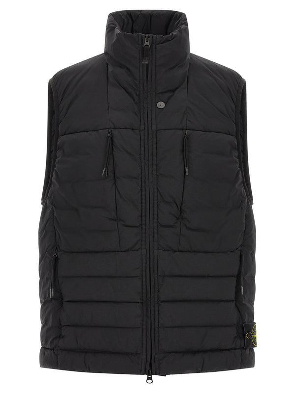 Stone Island 85% Polyamide vest in black