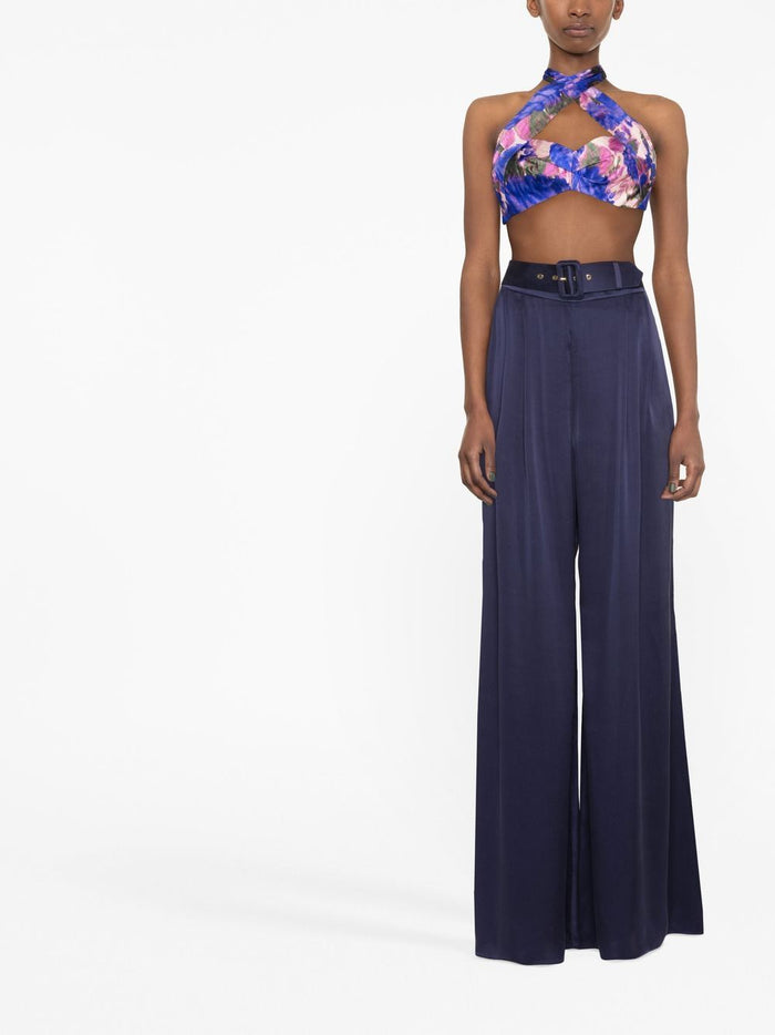 Zimmermann Trousers Blue Silk