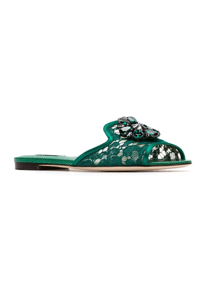Dolce & Gabbana Sandals Green Lining: Calf Leather