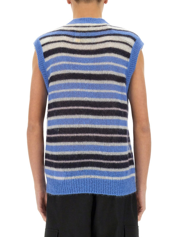 Vest Mohair-Blend Multicolour Mohair Knit Waistcoats & Gilets