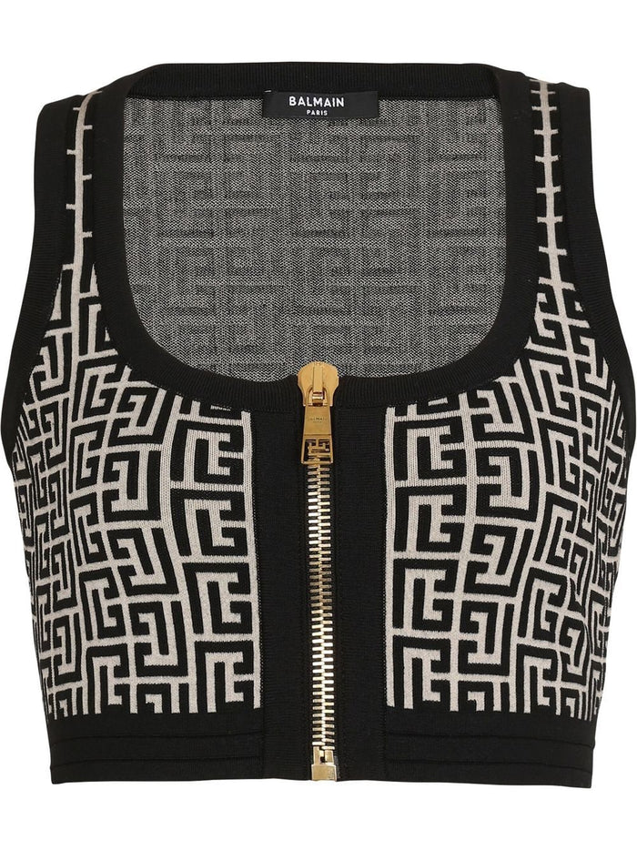 Balmain Top Black Body: Wool