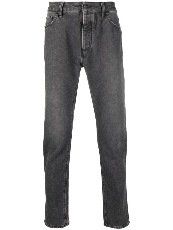 Palm Angels Jeans Black Outer: Leather