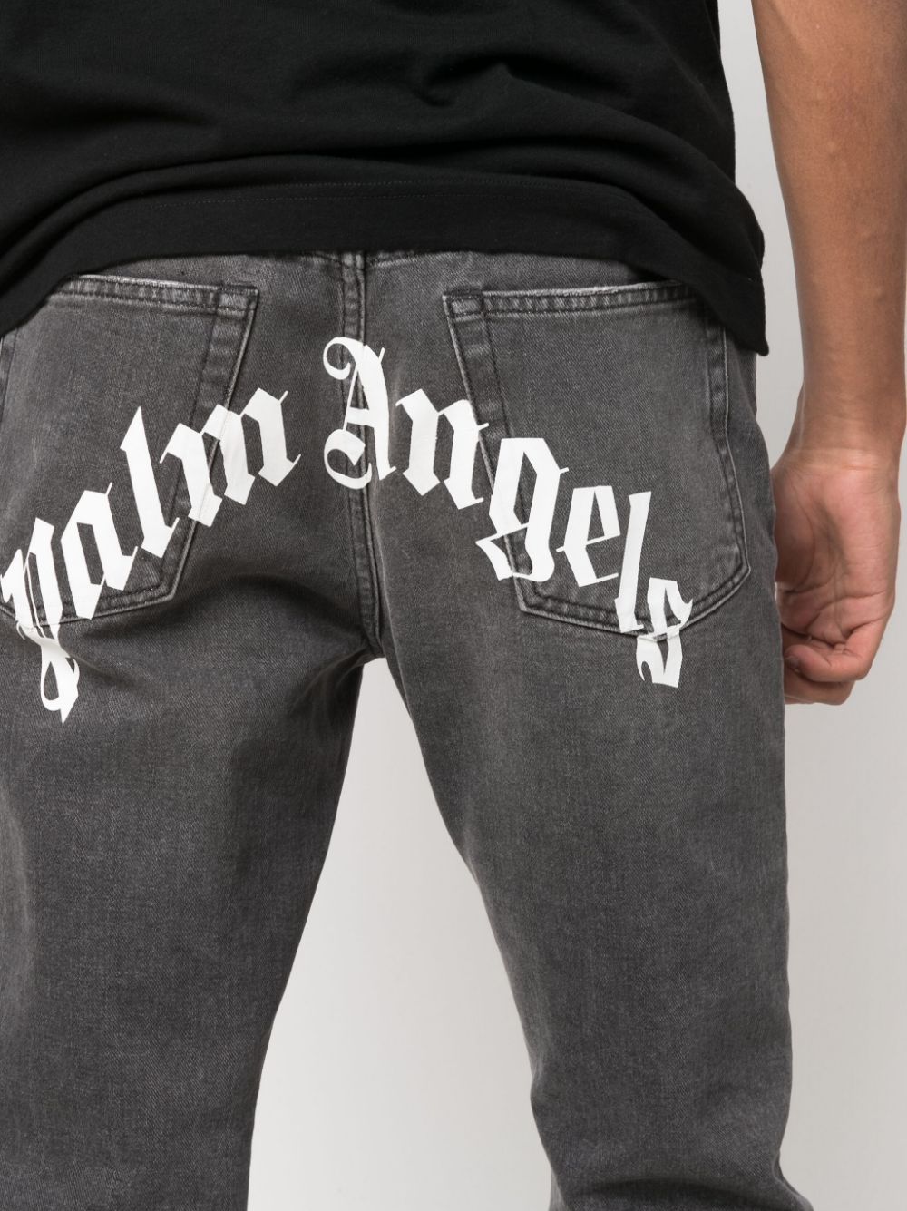 Palm Angels Jeans Black Outer: Leather