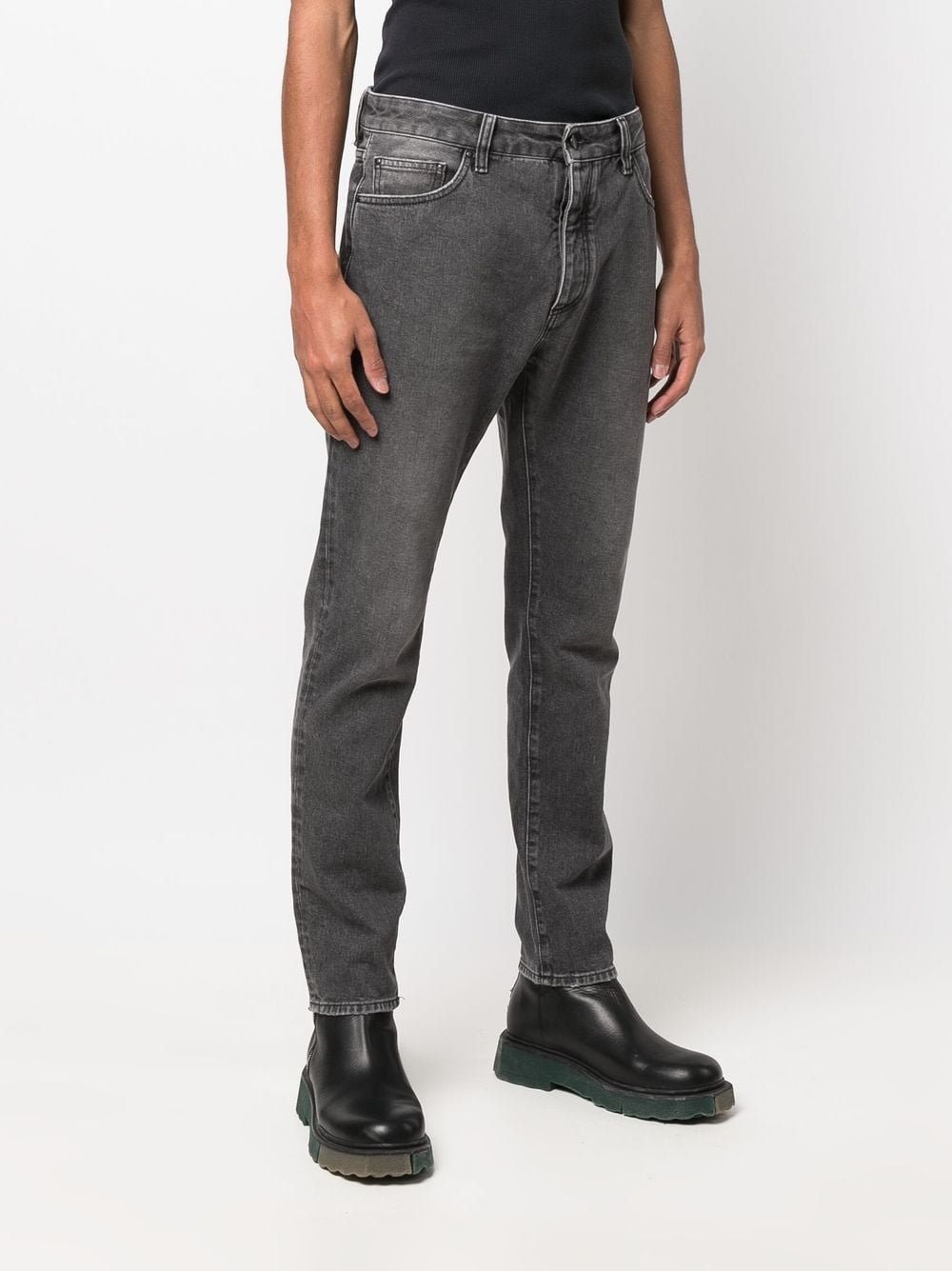 Palm Angels Jeans Black Outer: Leather