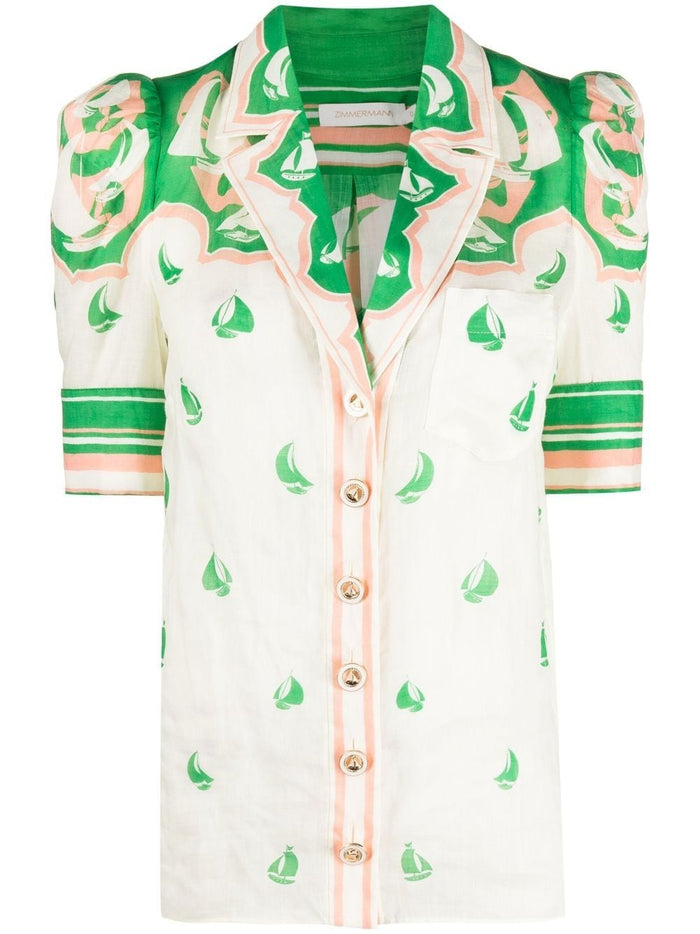 Zimmermann Shirts Green Ramie