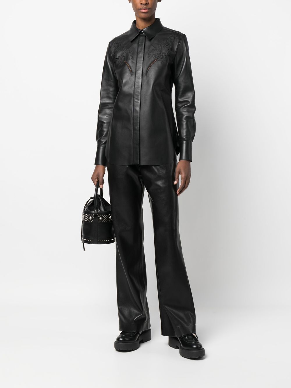 Chloè Shirts Black Lamb Skin