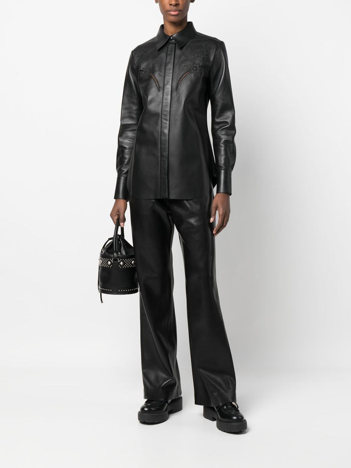 Chloè Shirts Black Lamb Skin