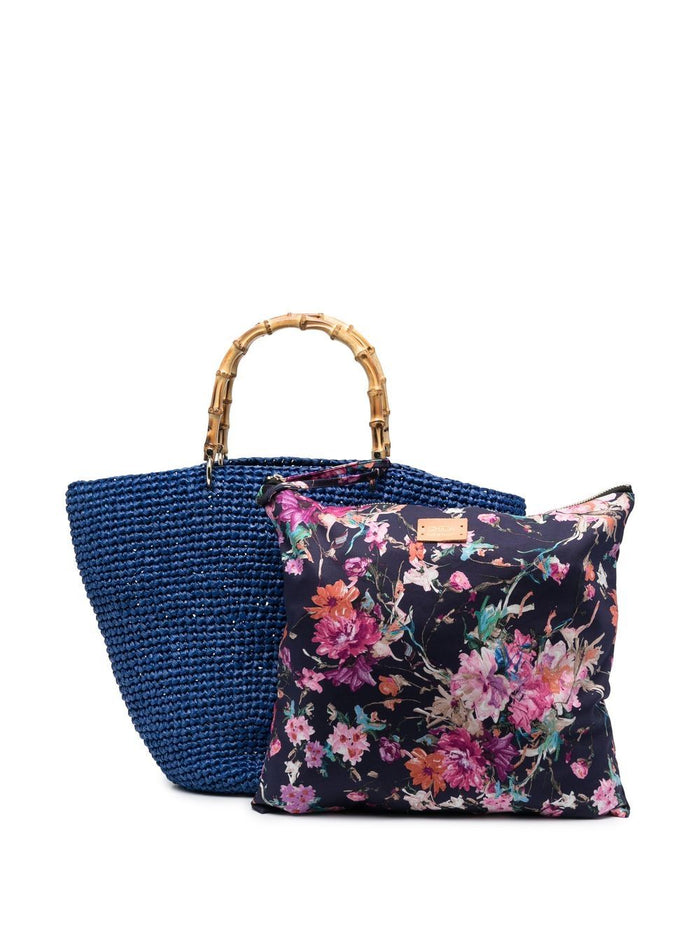 Chica Bags Blue Raffia