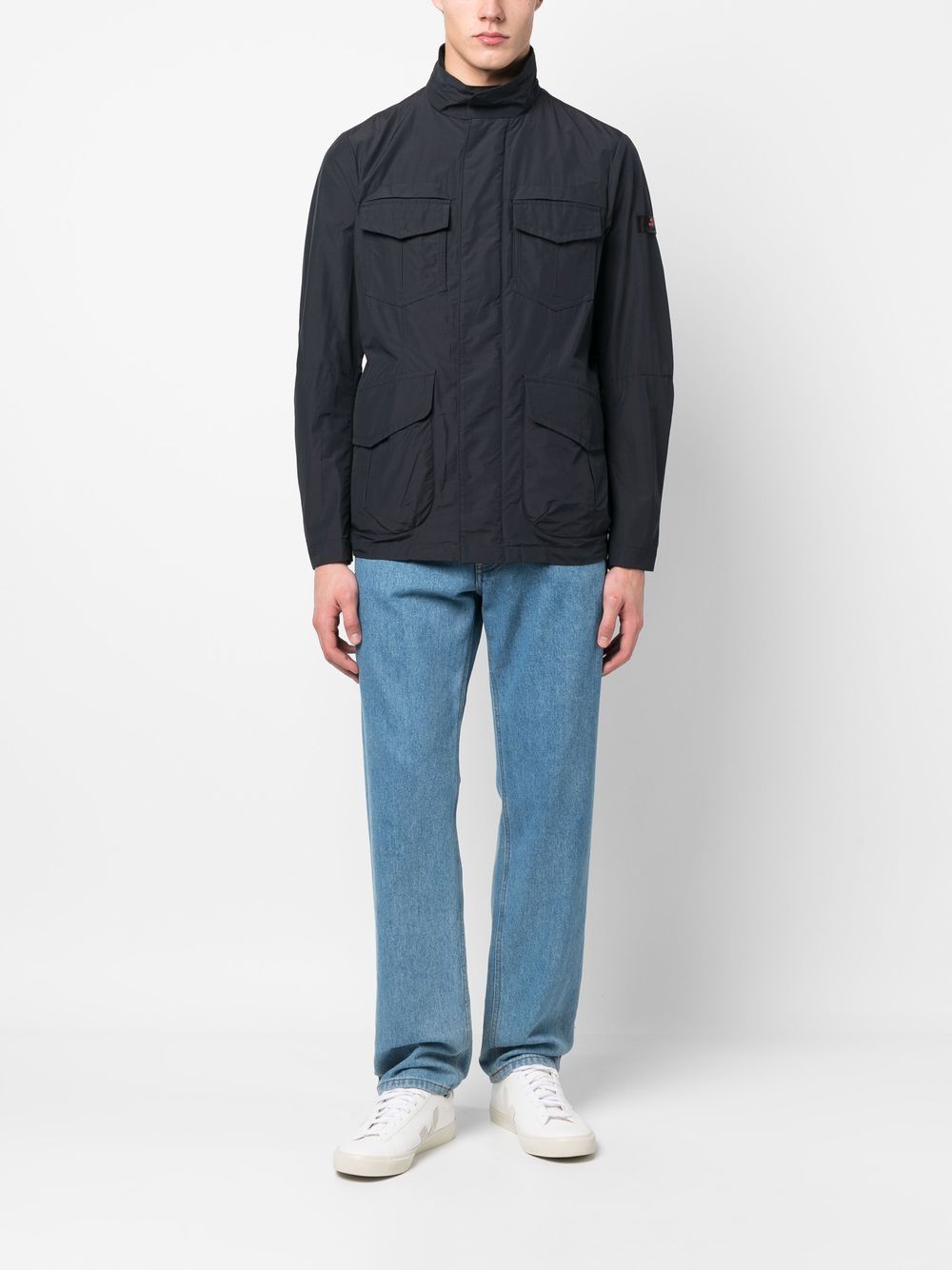 Peuterey Coats Blue Cotton Polyamide