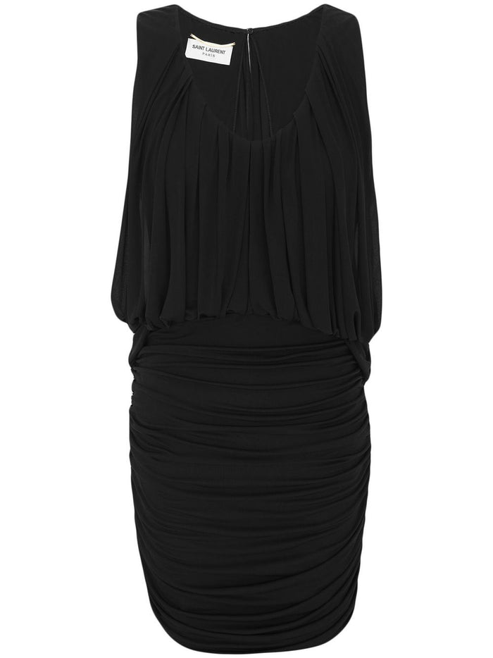 Saint Laurent Dresses Black Cotton Outer: Cupro