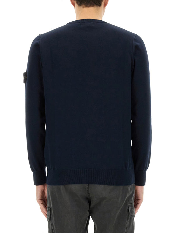 Logo Jersey Blue Cotton Jumpers