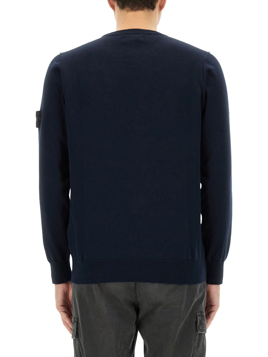 Logo Jersey Blue Cotton Jumpers