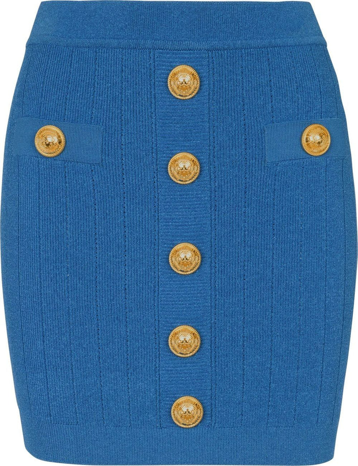 Balmain Skirts Blue Viscose