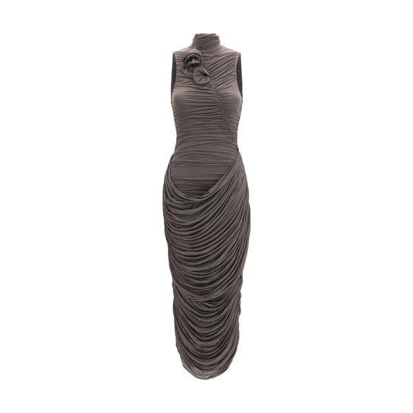 Magda Butrym 92% Cupro 8% Elastane dress in gray