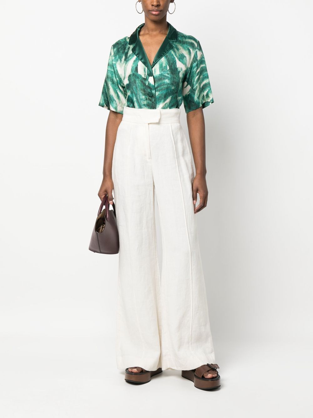 F.R.S . Shirts Green Silk