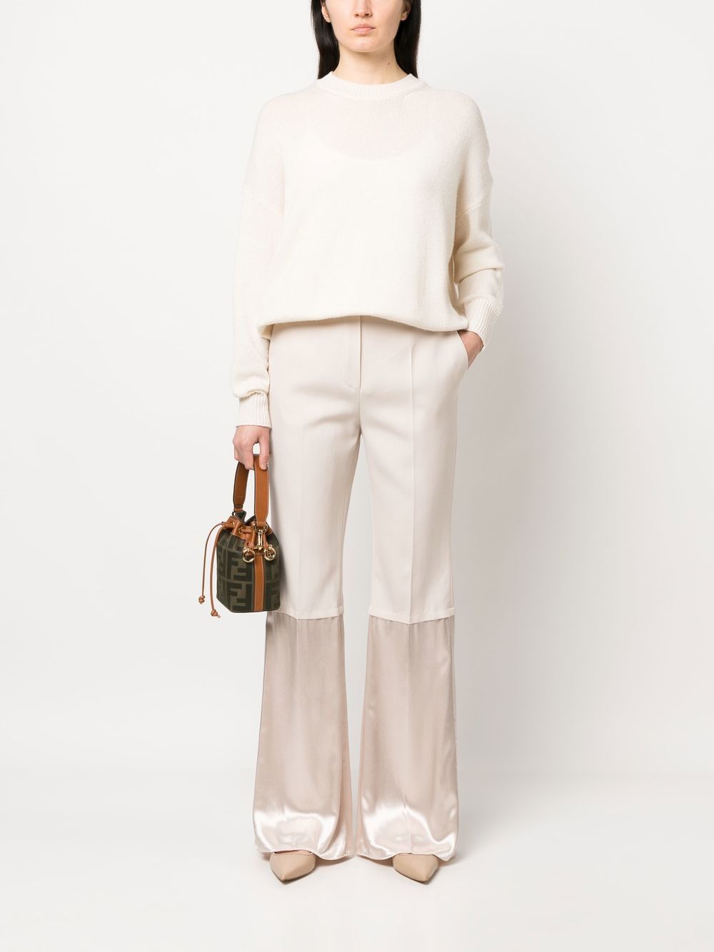 Fendi Trousers White Fleecewool