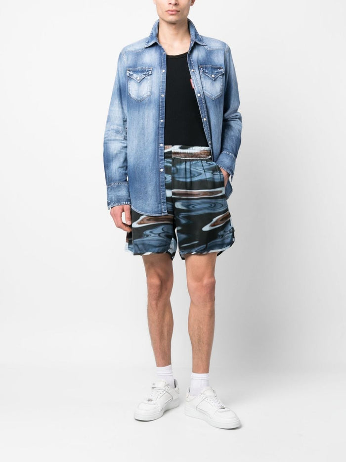 BLUE SKY INN Shorts Clear Viscose