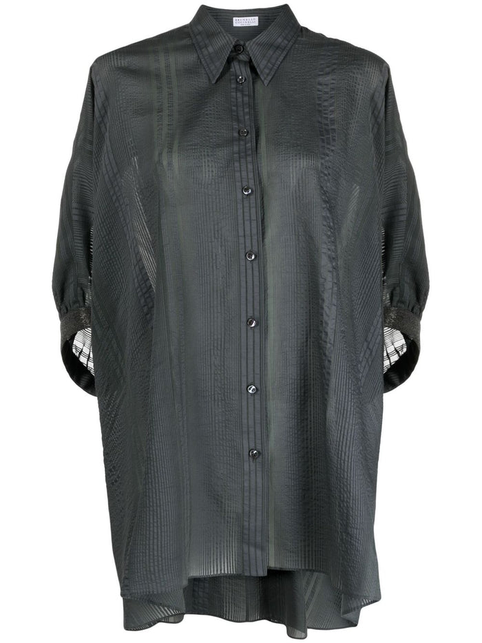 Brunello Cucinelli Shirts Grey Cotton
